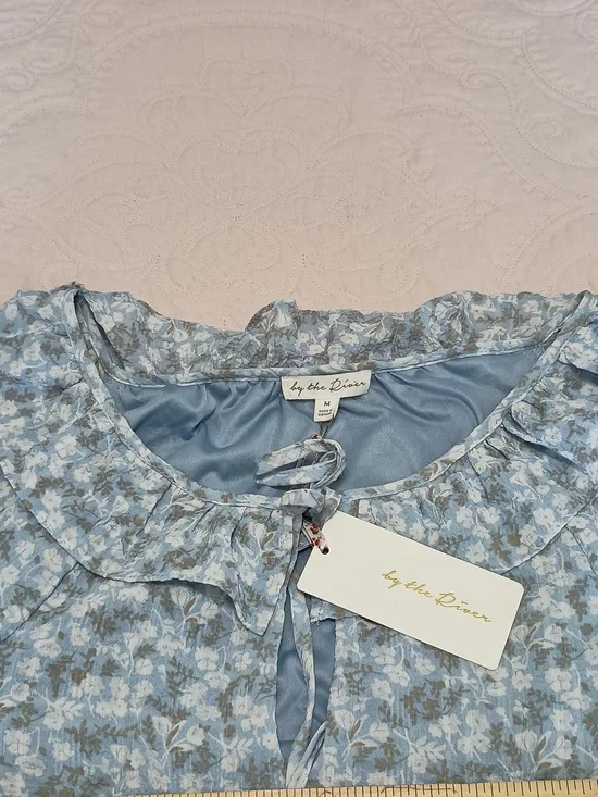 By The River Light Blue Floral Ruffle Tiered Dress - Picture 6 of 7